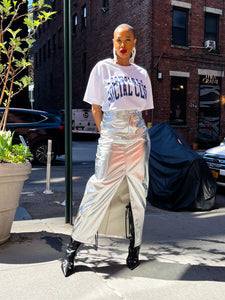 Saddle up in style with our White Cowgirl Social Club Graphic Tee. Crafted from 100% cotton for comfort and breathability, this short sleeve tee features an oversized "COWGIRLS SOCIAL CLUB" graphic, making a bold statement wherever you go. Whether you're hitting the rodeo or simply embracing the western spirit, this tee is sure to be a wardrobe favorite.