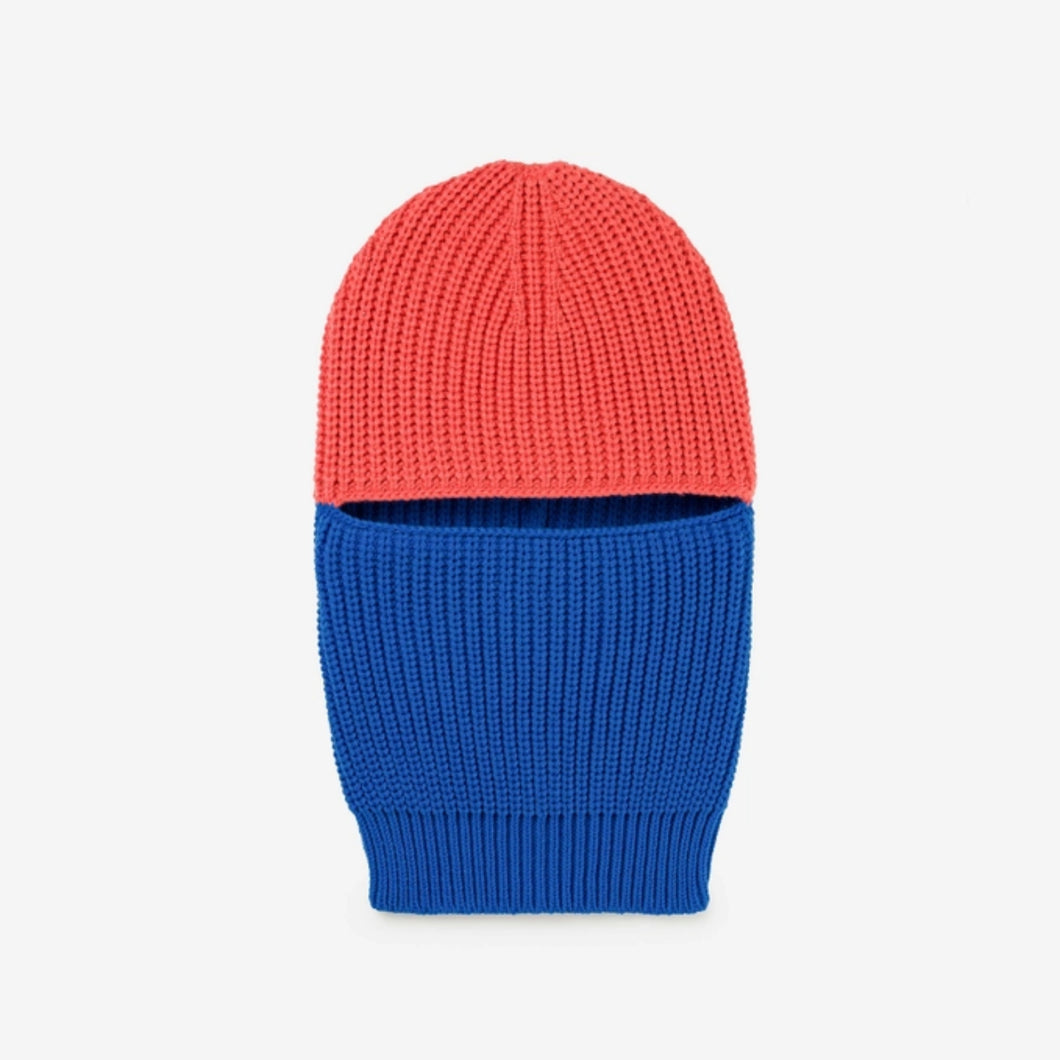 Ribbed Red and Blue Balaclava