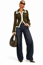 Load image into Gallery viewer, Olive Double Zip Knit Sweater
