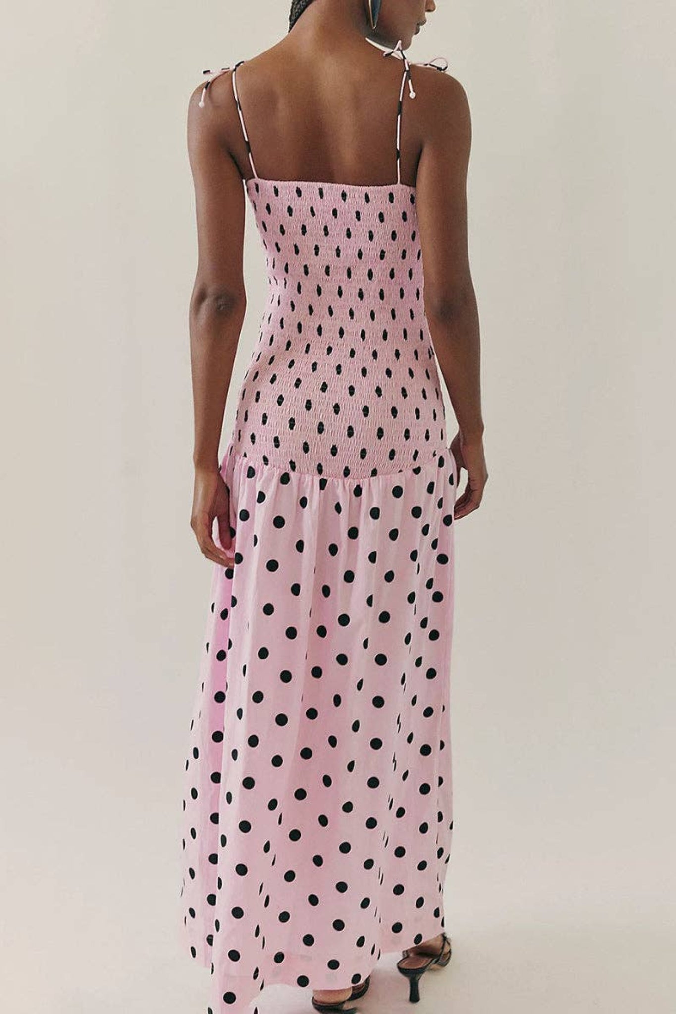 polka dot midi summer dress White Recycled Polyester Polka Dot Printed Flared Midi Summer Dress by Dash and Dot at Pernia's Pop Up Shop 2026