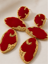 Load image into Gallery viewer, Crimson Statement Drop Earrings
