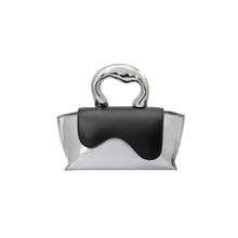 Load image into Gallery viewer, Silver and Black Top Handle Bag

