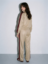 Load image into Gallery viewer, Retro Varsity Colorblock Track Set – Beige &amp; Burgundy
