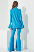 Load image into Gallery viewer, Aqua Blue Knit Top And Pants Set
