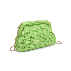 Lime Green Woven Clutch Bag