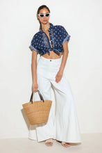 Load image into Gallery viewer, Blue Paisley Bandana Shirt
