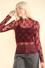 Load image into Gallery viewer, Deep Red Lace Top
