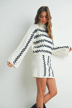 Load image into Gallery viewer, Cream Wavy Stripe Knit Mini Skirt
