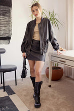 Load image into Gallery viewer, Brown Vegan Leather Mini Skirt
