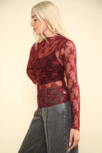 Load image into Gallery viewer, Deep Red Lace Top
