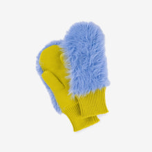 Load image into Gallery viewer, Make a bold statement with these fuzzy faux fur mittens, featuring soft knit palms and a snug ribbed cuff to lock in warmth. Fully lined for plush comfort and ultimate coziness.


