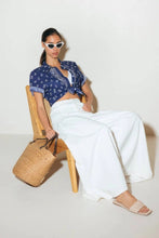 Load image into Gallery viewer, Blue Paisley Bandana Shirt
