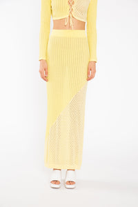 Sorbet Yellow Knit Maxi Skirt