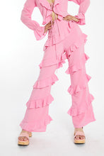 Load image into Gallery viewer, From the Glam Expressway Boutique collection of fun, flirty, and stylish women&#39;s clothing, come these Blush Pink Ruffle Pants that are sweet, pretty and on trend. These pants have gorgeous fabric and ruffles throughout all the way to the hem. Wear these pants with the matching top sold separately or wear them with a graphic tee! This blouse is perfect for any summer outing!
