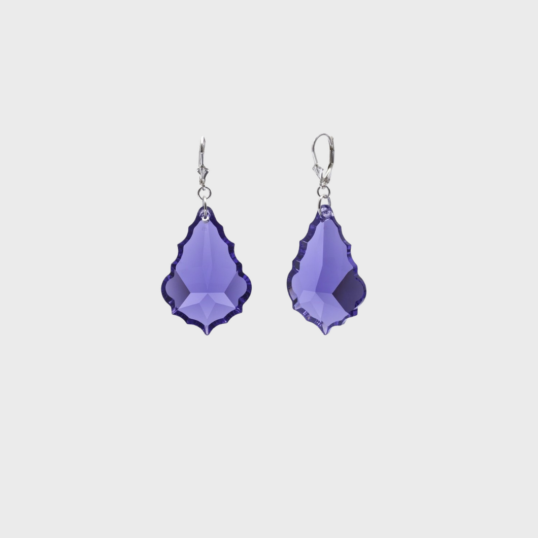 Purple Swarovski Crystal Earrings