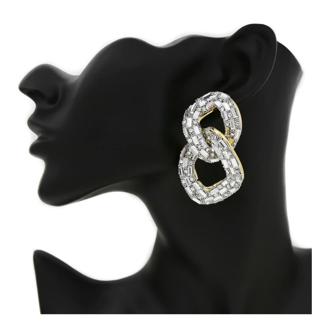 Pave Chunky Link Earrings