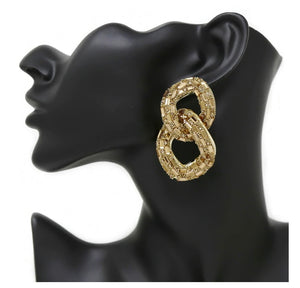 Pave Chunky Link Earrings