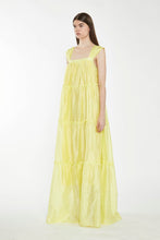 Load image into Gallery viewer, It is always fun to add a pop of color to your wardrobe. This chic and elegant Lime Yellow Maxi Dress is a great way to do it! Summer has never looked so good! This Lime Yellow Maxi Dress is feminine and sweet with a bow in the back and its sleeveless, floor length, and an A line design. Such a pretty summer dress! Holds up well in all the different ways you can wear it, from a beach day to a formal event.

